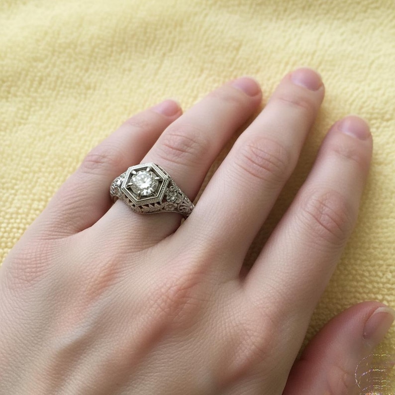 14k Filigree Octagon Ring main image 0