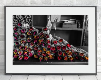 Romantic Floral Street Photography, Flower Photography, Black & White / Color Print, Rose Photo, Gift for Wife
