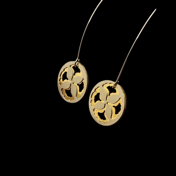 Ginko earrings on slender clasps