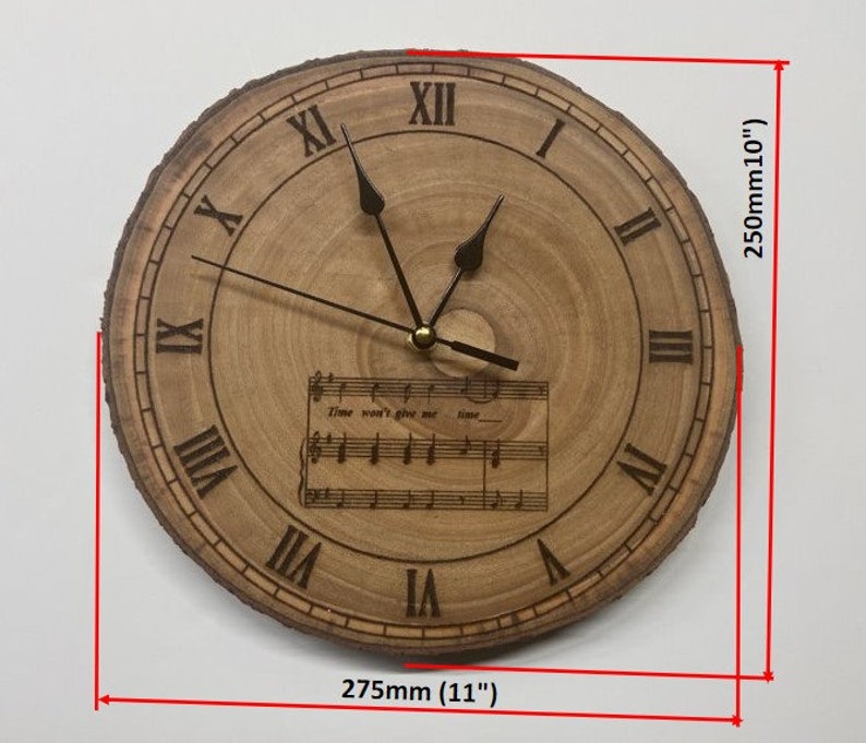 Customizable Wood Slice Rustic Wall Clock - 11 Inch - Etsy