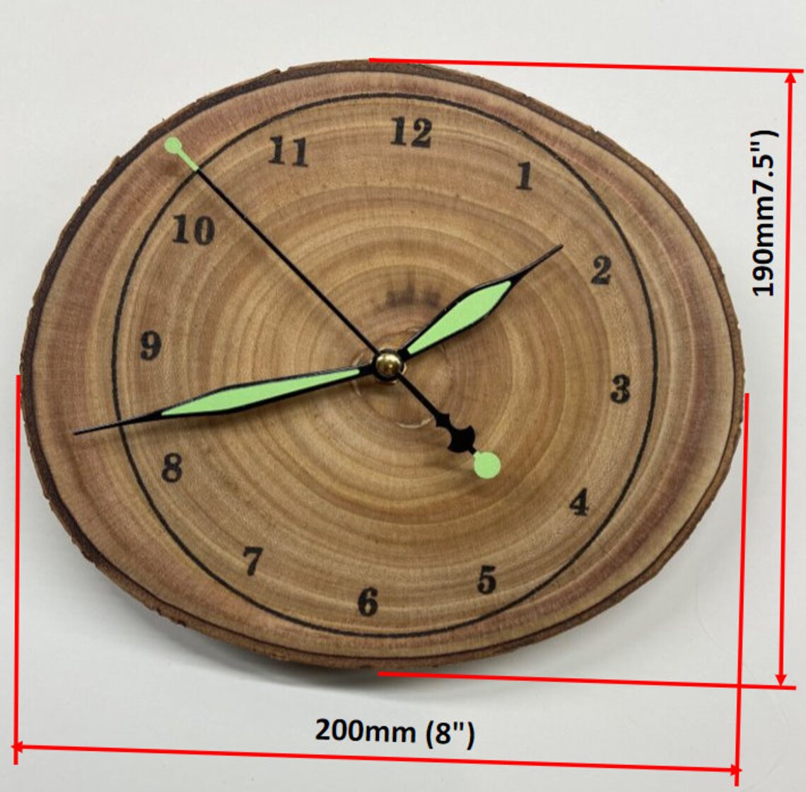 Wood Slice Rustic Wall Clock - 8 Inch - Etsy