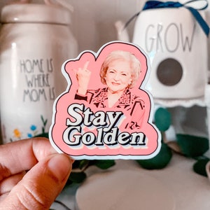 Betty weiß/ Betty weiß Sticker/ goldene Mädchen