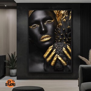 Elegant Gold Aesthetic Women Wall Art - Digital Download