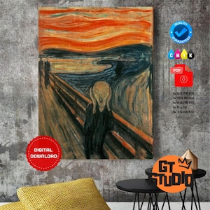 Edvard Munch The Scream Classic Art - Printable Wall Art - Expressionist Masterpiece, Digital Download