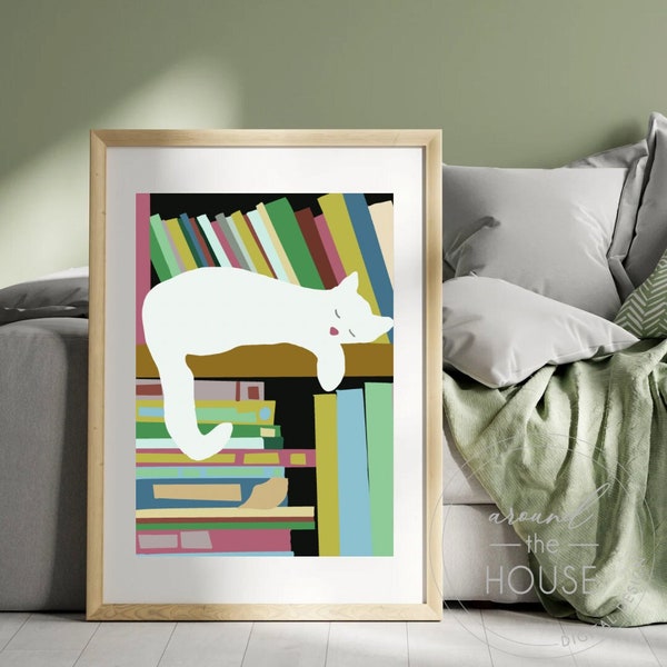 16x20 Poster Instant Digital Download “Cozy Among the Bookshelves”