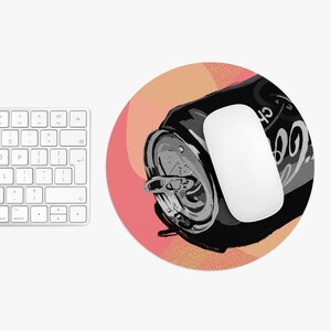 Alfombrilla de ratón vintage con lata de refresco, accesorio de escritorio retro, regalo para gamers, decoración para el hogar y la oficina, útiles escolares únicos, arte funcional