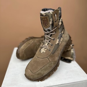 militaire gevechtswinterlaarzen van het Oekraïense leger militaire winterleren laarzen voor dames en heren
