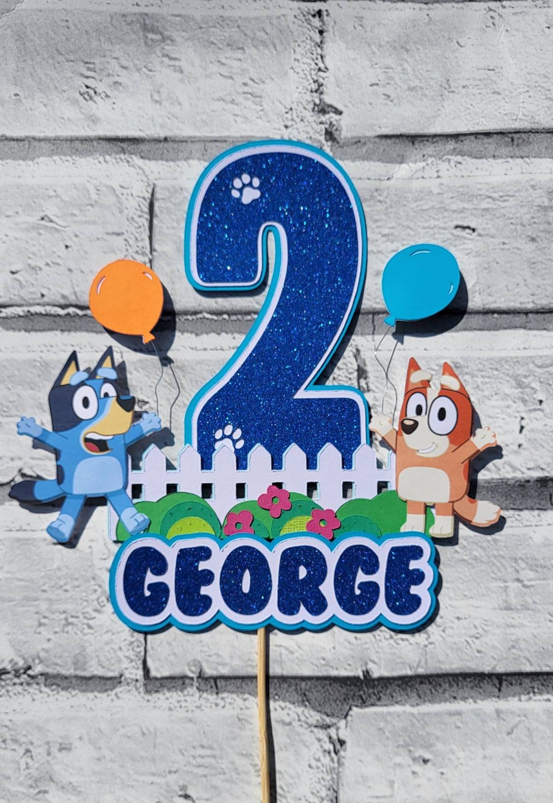 Bluey Cake Topper Personalised Bluey Cake Topper Bluey Etsy