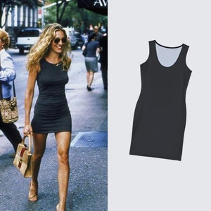 Iconic Carrie Bradshaw Mini Tank Dress | Inspired by the Sex and the City | Charcoal Grey