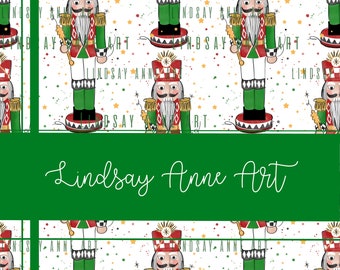 Nutcracker watercolor - repeat seamless JPG pattern - matching png - holiday JPG - nutcracker sublimation