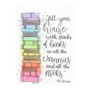 Füllen Sie Ihr Haus mit Bücherstapeln Dr. Seuss Wandkunst