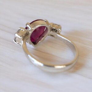 Ruby ring, Womens ruby ring, Silver ring, Ruby Gemstone ring, Engagement ring, Natural ruby ring, Anniversary gift for her, handmade ring