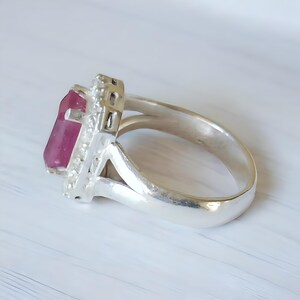 Ruby ring, Womens ruby ring, Silver ring, Ruby Gemstone ring, Engagement ring, Natural ruby ring, Anniversary gift for her, handmade ring