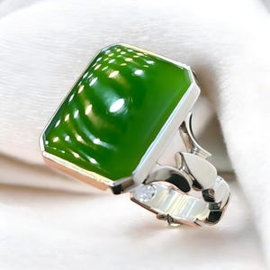 Green Yameni Aqeeq, Gemstone Ring, Agate Silver Ring, Mens Agate Ring, Handmade Silver Ring, 925 Sterling Silver, Shia Rings, Islamic Ring,