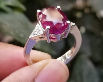 Ruby ring, Womens ruby ring, Silver ring, Ruby Gemstone ring, Engagement ring, Natural ruby ring, Anniversary gift for her, handmade ring