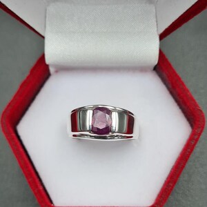 Ruby ring, Red Mens ruby ring, Silver ring, Ruby Gemstone ring, Engagement ring, Natural ruby ring, Anniversary gift for him, Mens rings