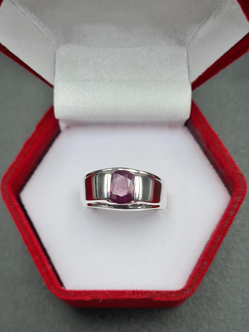 Ruby ring, Red Mens ruby ring, Silver ring, Ruby Gemstone ring, Engagement ring, Natural ruby ring, Anniversary gift for him, Mens rings