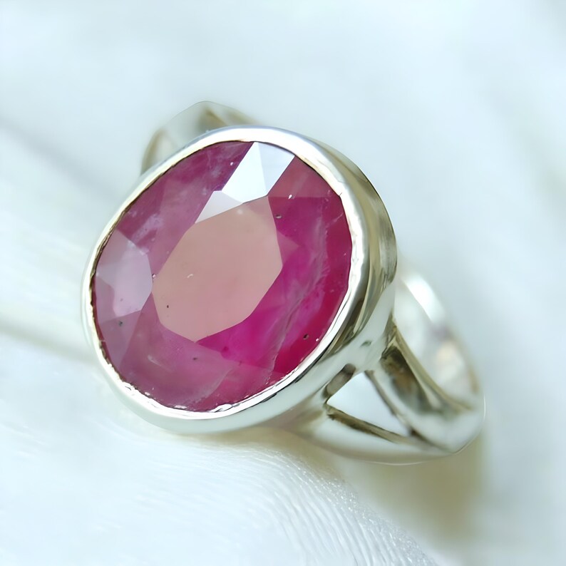 Ruby ring, Womens ruby ring, Silver ring, Ruby Gemstone ring, Engagement ring, Natural ruby ring, Anniversary gift for her, handmade ring