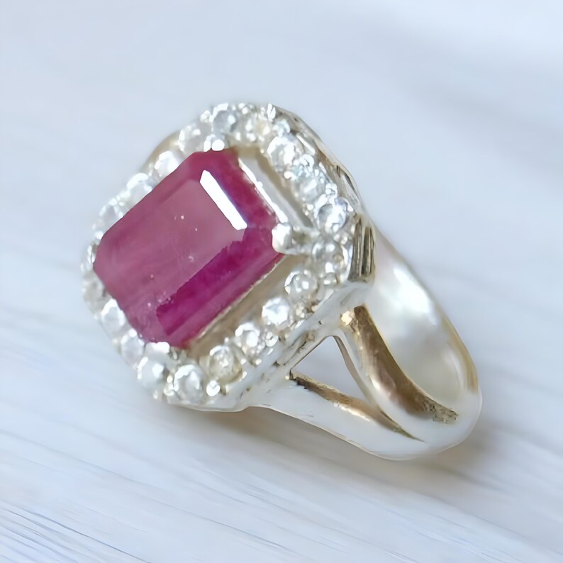 Ruby ring, Womens ruby ring, Silver ring, Ruby Gemstone ring, Engagement ring, Natural ruby ring, Anniversary gift for her, handmade ring