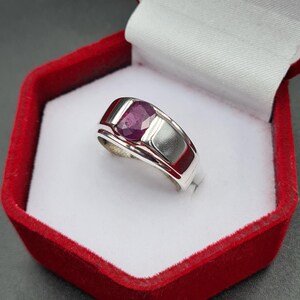 Ruby ring, Red Mens ruby ring, Silver ring, Ruby Gemstone ring, Engagement ring, Natural ruby ring, Anniversary gift for him, Mens rings