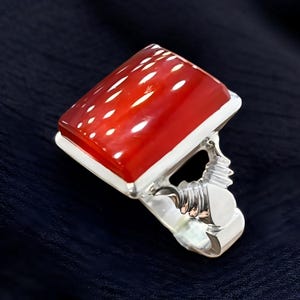 Natural Yameni Aqeeq Gemstone Ring, Agate Silver Ring for Men, Handmade Mens Silver Ring, 925 Sterling Silver, Shia Fancy Rings,Islamic Ring
