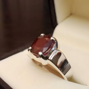 Ruby ring, Red Mens ruby ring, Silver ring, Ruby Gemstone ring, Engagement ring, Natural ruby ring, Anniversary gift for him, Mens rings