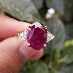 Ruby ring, Womens ruby ring, Silver ring, Ruby Gemstone ring, Engagement ring, Natural ruby ring, Anniversary gift for her, handmade ring