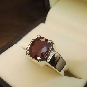 Ruby ring, Red Mens ruby ring, Silver ring, Ruby Gemstone ring, Engagement ring, Natural ruby ring, Anniversary gift for him, Mens rings