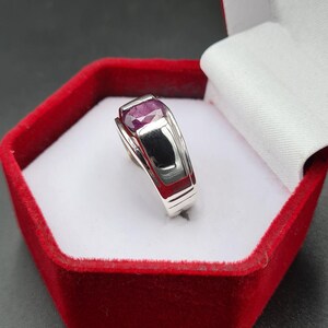 Ruby ring, Red Mens ruby ring, Silver ring, Ruby Gemstone ring, Engagement ring, Natural ruby ring, Anniversary gift for him, Mens rings