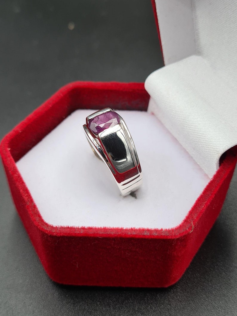 Ruby ring, Red Mens ruby ring, Silver ring, Ruby Gemstone ring, Engagement ring, Natural ruby ring, Anniversary gift for him, Mens rings