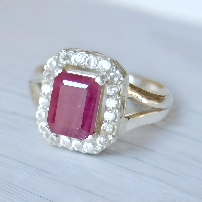 Ruby ring, Womens ruby ring, Silver ring, Ruby Gemstone ring, Engagement ring, Natural ruby ring, Anniversary gift for her, handmade ring