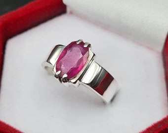 Ruby ring, Red Mens ruby ring, Silver ring, Ruby Gemstone ring, Engagement ring, Natural ruby ring, Anniversary gift for him, Mens rings