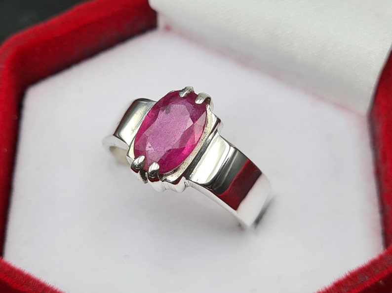Ruby ring, Red Mens ruby ring, Silver ring, Ruby Gemstone ring, Engagement ring, Natural ruby ring, Anniversary gift for him, Mens rings