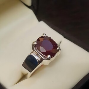 Ruby ring, Red Mens ruby ring, Silver ring, Ruby Gemstone ring, Engagement ring, Natural ruby ring, Anniversary gift for him, Mens rings