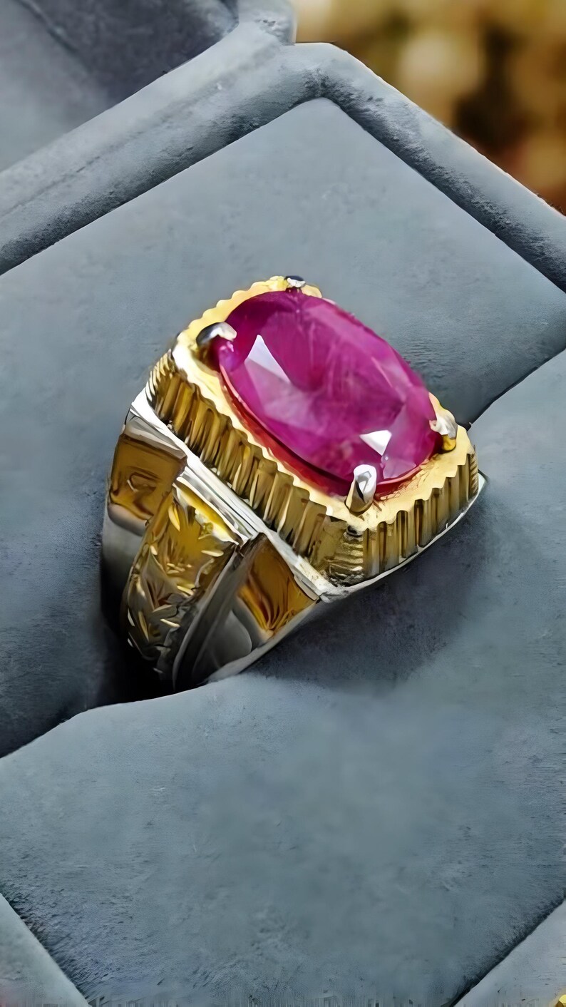 Ruby ring, Red Mens ruby ring, Silver ring, Ruby Gemstone ring, Engagement ring, Natural ruby ring, Anniversary gift for him, Mens rings