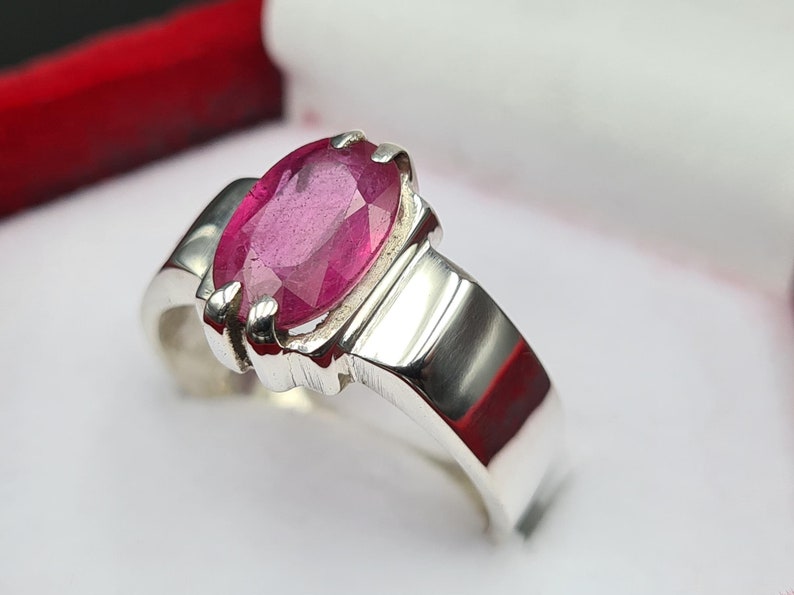 Ruby ring, Red Mens ruby ring, Silver ring, Ruby Gemstone ring, Engagement ring, Natural ruby ring, Anniversary gift for him, Mens rings