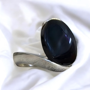 Black Aqeeq Ring Silver, 925k Sterling Silver, Agate Gemstone Ring, Handmade Mens Ring, Gift for Him, Mens Aqeeq Rings, Natural Yameni Aqeeq