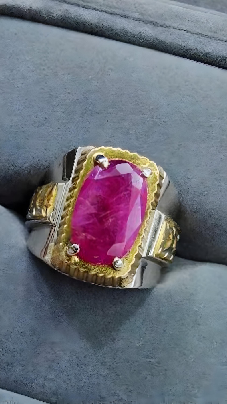 Ruby ring, Red Mens ruby ring, Silver ring, Ruby Gemstone ring, Engagement ring, Natural ruby ring, Anniversary gift for him, Mens rings