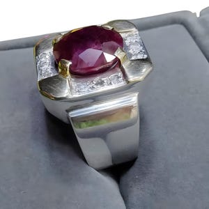 Ruby ring, Red Mens ruby ring, Silver ring, Ruby Gemstone ring, Engagement ring, Natural ruby ring, Anniversary gift for him, Mens rings