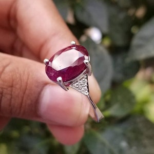 Ruby ring, Womens ruby ring, Silver ring, Ruby Gemstone ring, Engagement ring, Natural ruby ring, Anniversary gift for her, handmade ring
