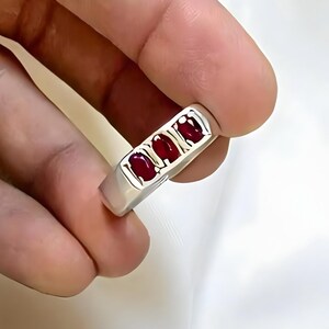 Ruby ring, Red Mens ruby ring, Silver ring, Ruby Gemstone ring, Engagement ring, Natural ruby ring, Anniversary gift for him, Mens rings