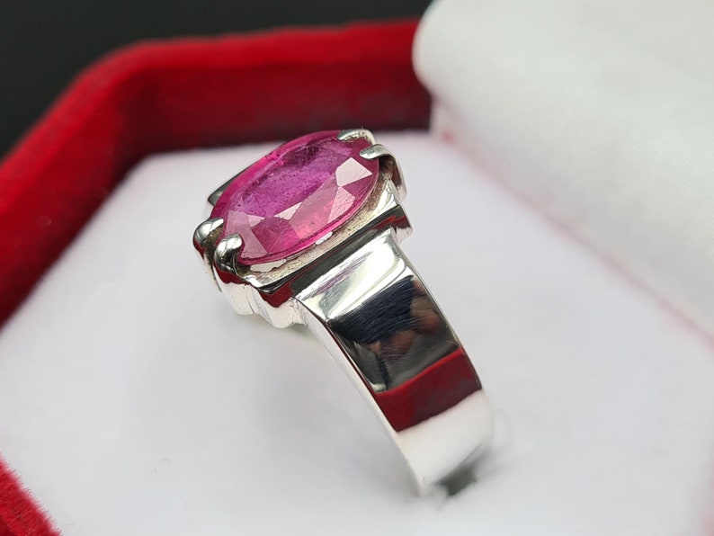 Ruby ring, Red Mens ruby ring, Silver ring, Ruby Gemstone ring, Engagement ring, Natural ruby ring, Anniversary gift for him, Mens rings