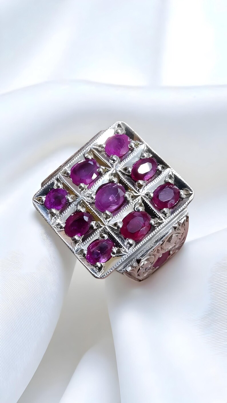 Ruby ring, Red Mens ruby ring, Silver ring, Ruby Gemstone ring, Engagement ring, Natural ruby ring, Anniversary gift for him, Mens rings