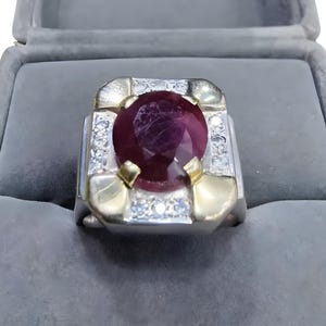 Ruby ring, Red Mens ruby ring, Silver ring, Ruby Gemstone ring, Engagement ring, Natural ruby ring, Anniversary gift for him, Mens rings