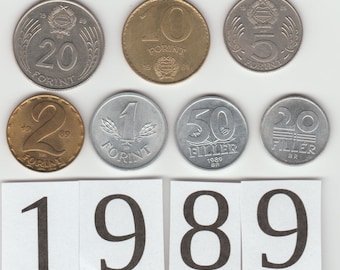 UNGARN FÜLLER FORIN 1989 Ungarischer Forint / Penny - Münzen Ungarisches Aluminium 1989 / 10 Füller / 20 Füller / 50 Füller / 1ft