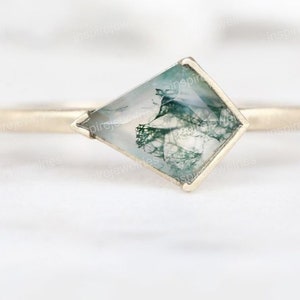 Ring vliegermosagaat: sterlingzilver, gouden jubileumbelofte