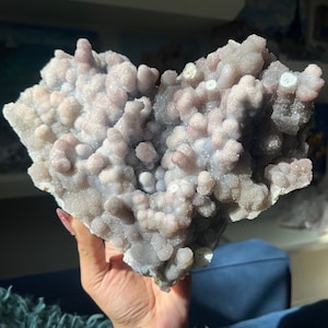 Sparkling Botryoidal Blue, Purple, Red Galaxy Amethyst Flower Stalactite Heart Shaped Cluster ~ RARE One of a kind ~ Collectors Piece