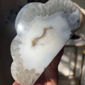 XL HQ Druzy White Plum Agate Quartzy Cloud