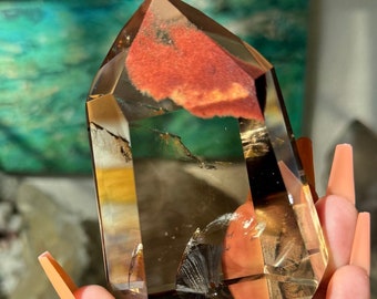 AAA+ Rare Water Clear Deep Smoky Cognac Citrine Lemurian with Garden Quartz & phantoms~ Collectors Piece