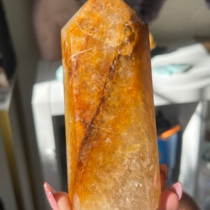 Chunky Vibrant Golden Healer Hematoid Quartz Tower